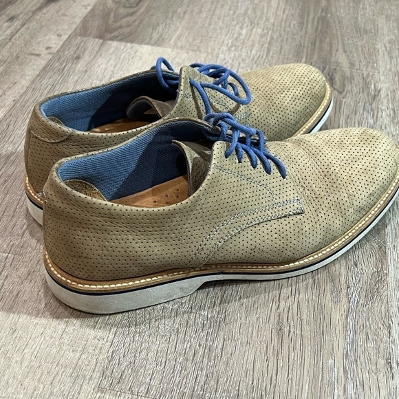 EUC Men’s 1901 US 10 Made in Brazil Leather Suede Derby Oxford Tan Crepe Shoe - Picture 3 of 10